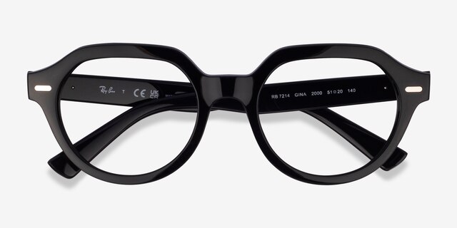 Ray-Ban RB7214 Gina Black PlasticEyeglass Frames from EyeBuyDirect, Closed View