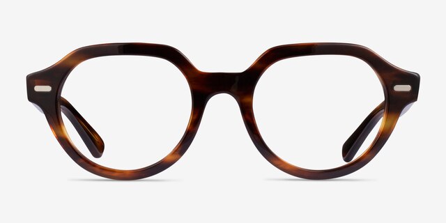 Ray-Ban RB7214 Gina Striped Tortoise PlasticEyeglass Frames from EyeBuyDirect, Front View