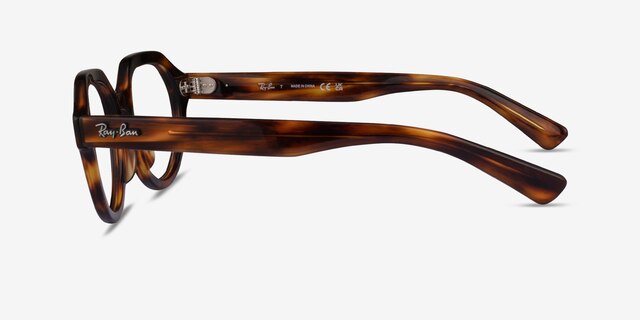 Ray-Ban RB7214 Gina Striped Tortoise PlasticEyeglass Frames from EyeBuyDirect, Side View