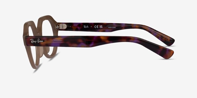 Ray-Ban RB7214 Gina Brown PlasticEyeglass Frames from EyeBuyDirect, Side View