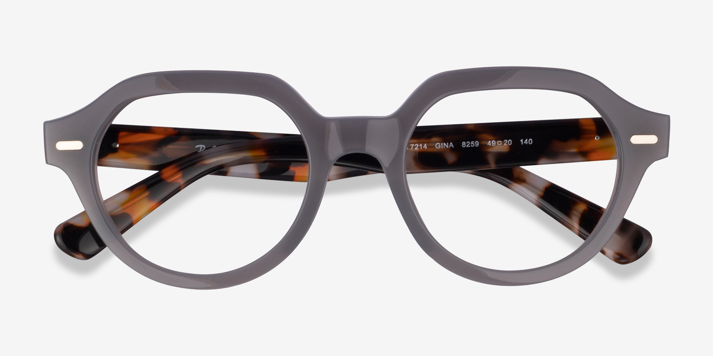 Ray-Ban RB7214 Gina - Round Gray Frame Eyeglasses | Eyebuydirect Canada