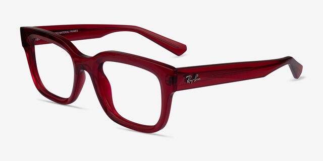 Ray-Ban RB7217 Chad Transparent Red Eco-friendlyEyeglass Frames from EyeBuyDirect, Angle View