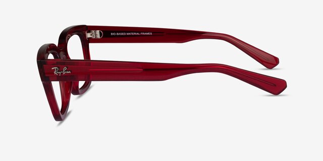 Ray-Ban RB7217 Chad Transparent Red Eco-friendlyEyeglass Frames from EyeBuyDirect, Side View