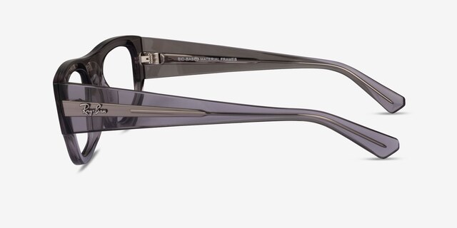 Ray-Ban RB7218 Kristin Transparent Gray Eco-friendlyEyeglass Frames from EyeBuyDirect, Side View