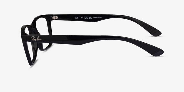 Ray-Ban RB7025 Polished Black PlasticEyeglass Frames from EyeBuyDirect, Side View