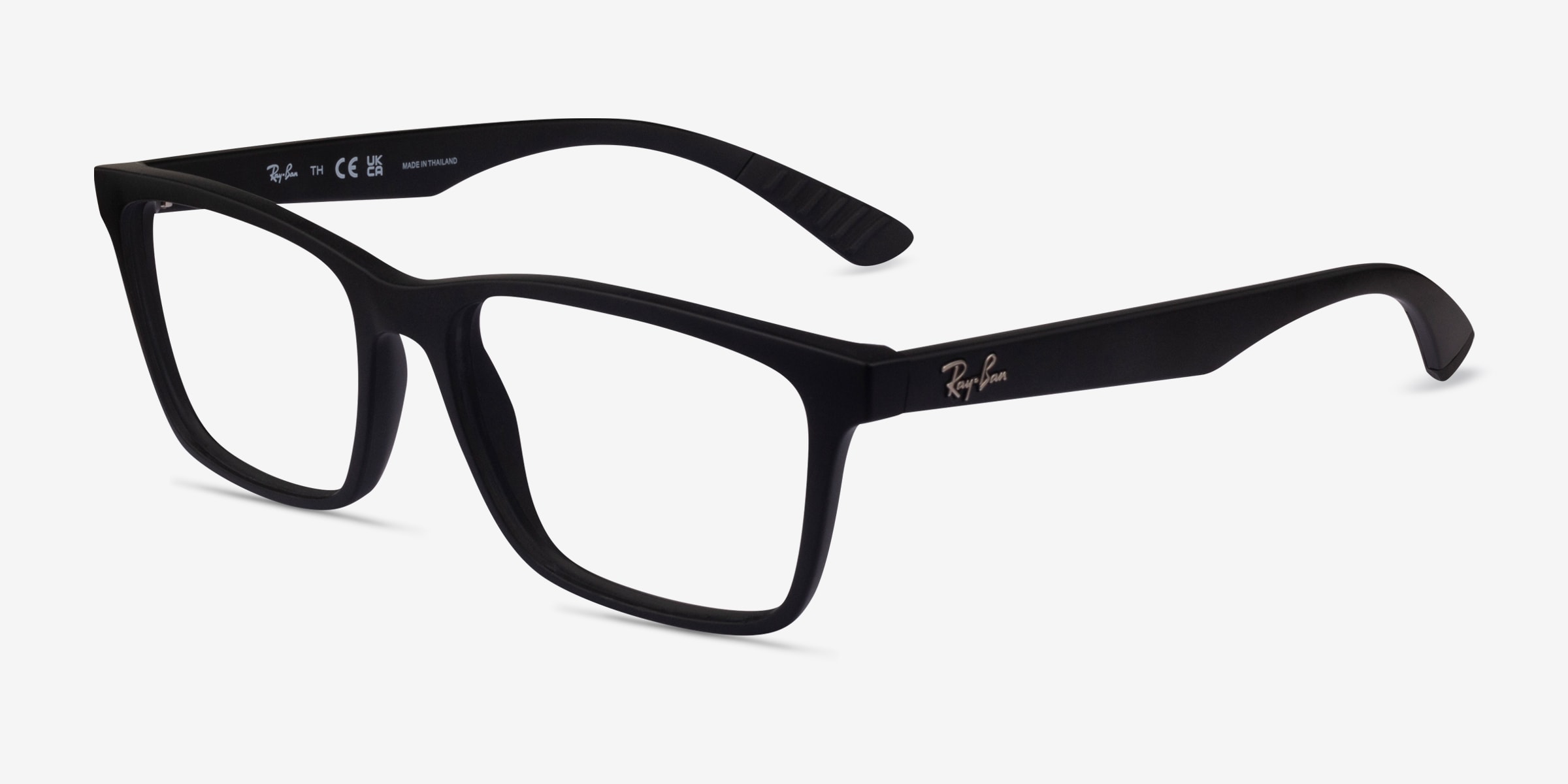 Ray-Ban RB7025 - Rectangle Matte Black Frame Eyeglasses | Eyebuydirect