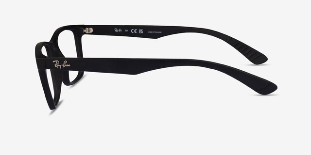 Ray-Ban RB7025 Matte Black PlasticEyeglass Frames from EyeBuyDirect, Side View