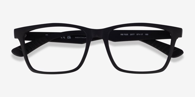 Ray-Ban RB7025 Matte Black PlasticEyeglass Frames from EyeBuyDirect, Closed View