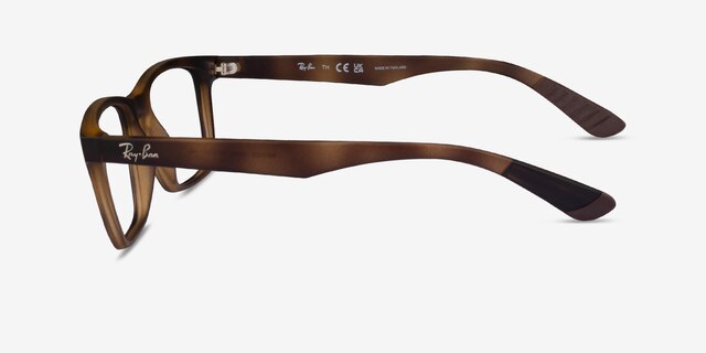 Ray-Ban RB7025 Tortoise PlasticEyeglass Frames from EyeBuyDirect, Side View