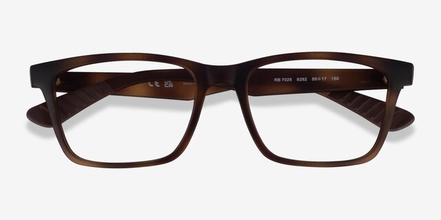 Ray-Ban RB7025 Tortoise PlasticEyeglass Frames from EyeBuyDirect, Closed View