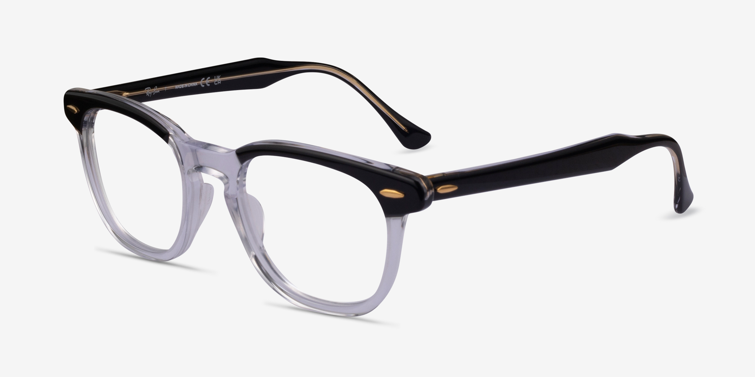 RayBan RB5398 Hawkeye Wayfarer Clear Black Frame Eyeglasses
