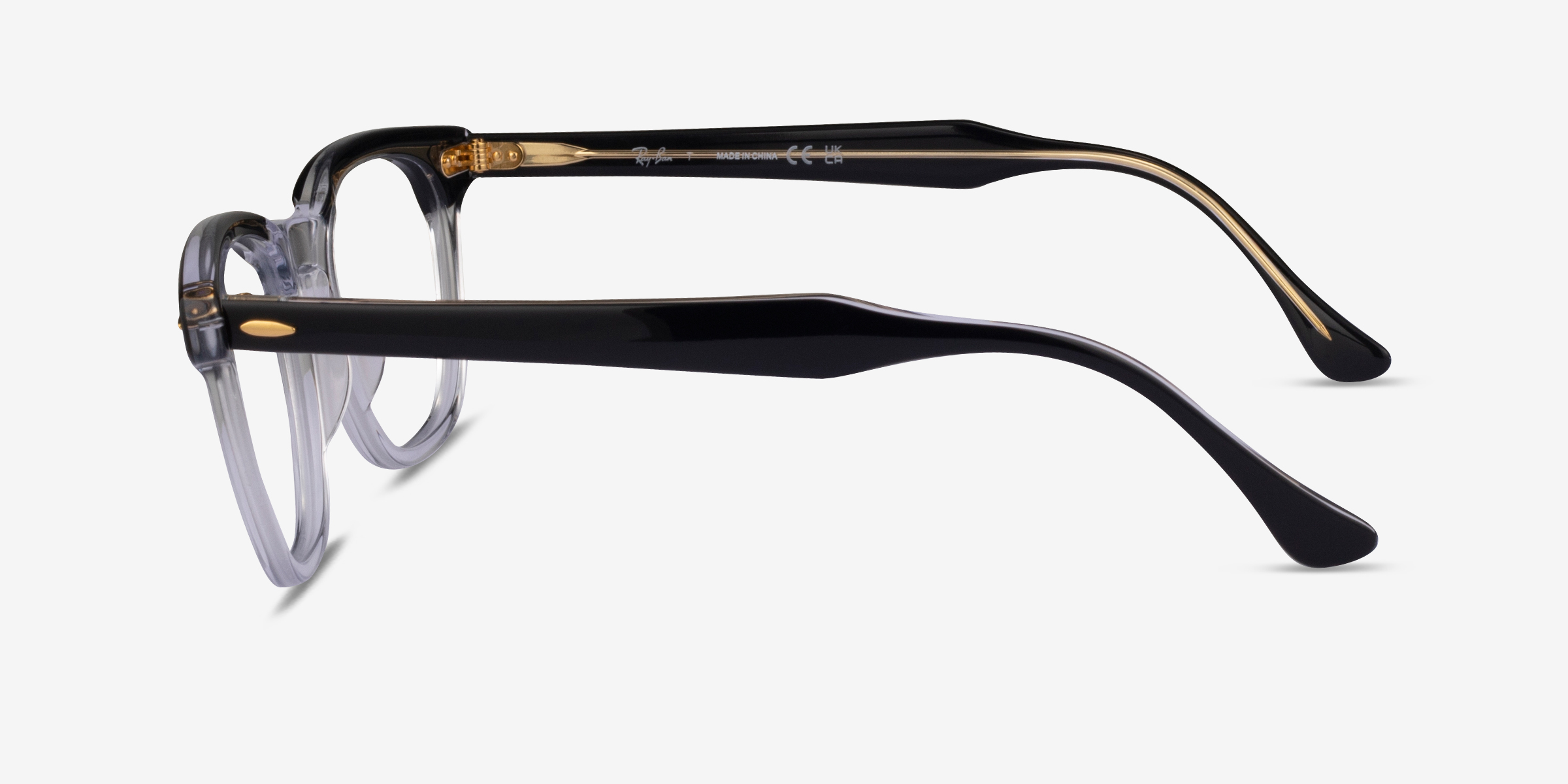 RayBan RB5398 Hawkeye Wayfarer Clear Black Frame Eyeglasses