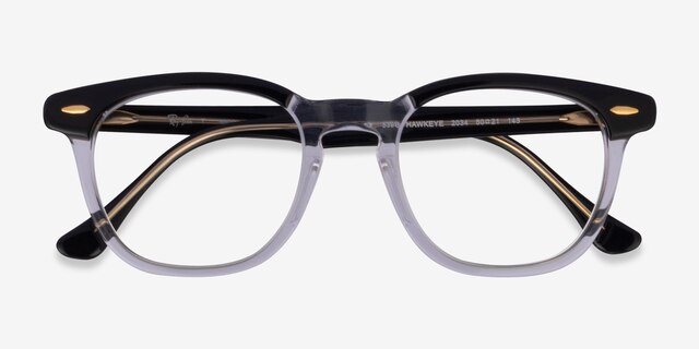 Ray-Ban RB5398 Hawkeye Clear Black AcetateEyeglass Frames from EyeBuyDirect, Closed View
