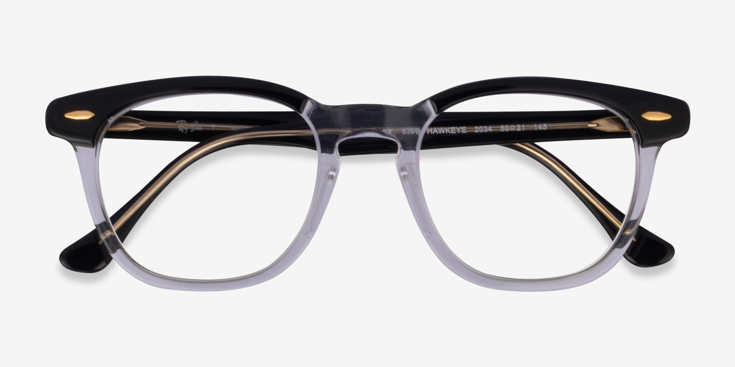 RayBan RB5398 Hawkeye Wayfarer Clear Black Frame Eyeglasses