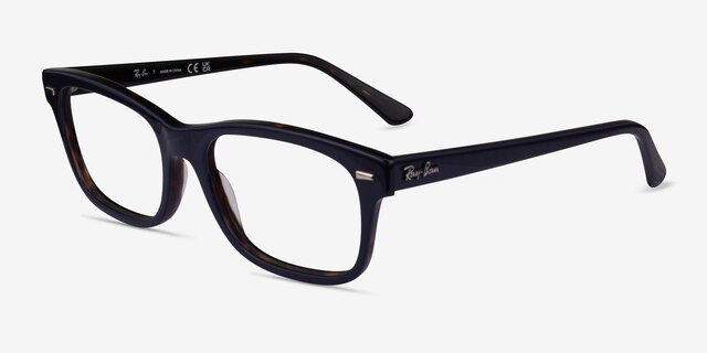 Ray-Ban RB5383 Blue Tortoise AcétateMontures de lunettes de vue d'EyeBuyDirect, Vue d'Angle