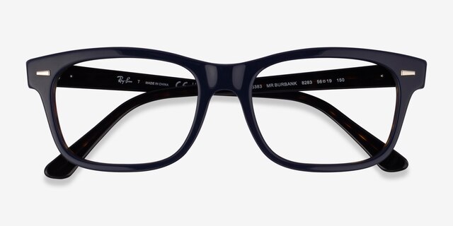 Ray-Ban RB5383 Blue Tortoise AcétateMontures de lunettes de vue d'EyeBuyDirect, Vue Rapprochée