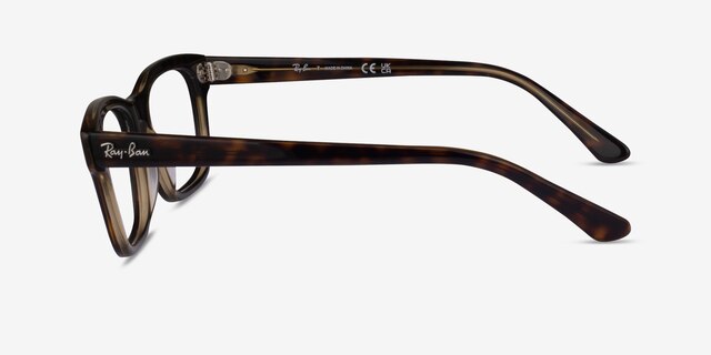Ray-Ban RB5383 Tortoise Clear Yellow AcetateEyeglass Frames from EyeBuyDirect, Side View