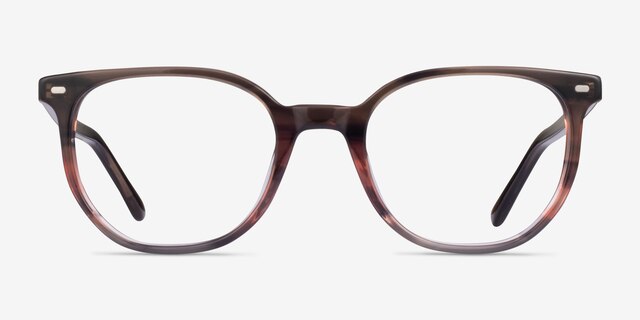 Ray-Ban RB5397 Elliot Striped Brown AcetateEyeglass Frames from EyeBuyDirect, Front View