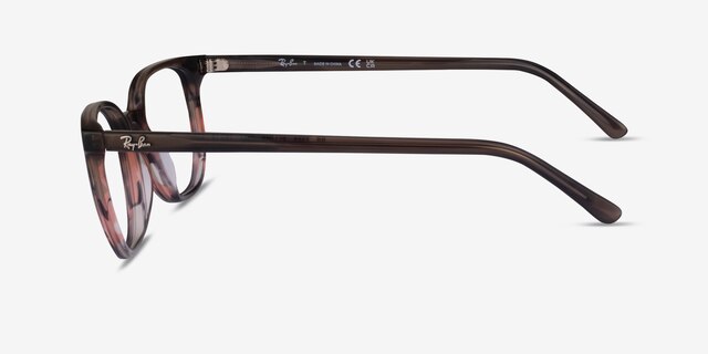 Ray-Ban RB5397 Elliot Striped Brown AcetateEyeglass Frames from EyeBuyDirect, Side View