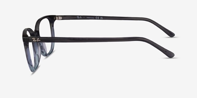Ray-Ban RB5397 Elliot Striped Gray AcetateEyeglass Frames from EyeBuyDirect, Side View