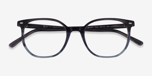 Ray-Ban RB5397 Elliot Striped Gray AcetateEyeglass Frames from EyeBuyDirect, Closed View