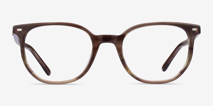 Ray-Ban RB5397 Elliot Striped Brown Green Acetate Eyeglass Frames from EyeBuyDirect