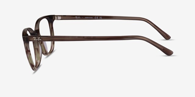 Ray-Ban RB5397 Elliot Striped Brown Green AcetateEyeglass Frames from EyeBuyDirect, Side View