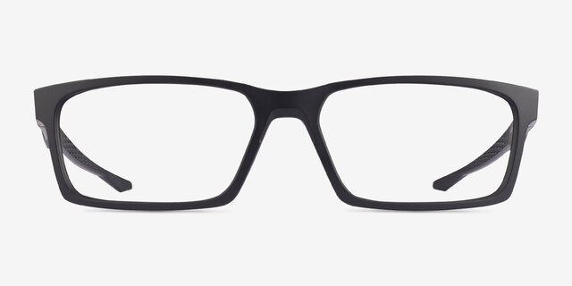 Oakley Overhead Satin Black PlasticEyeglass Frames from EyeBuyDirect, Front View