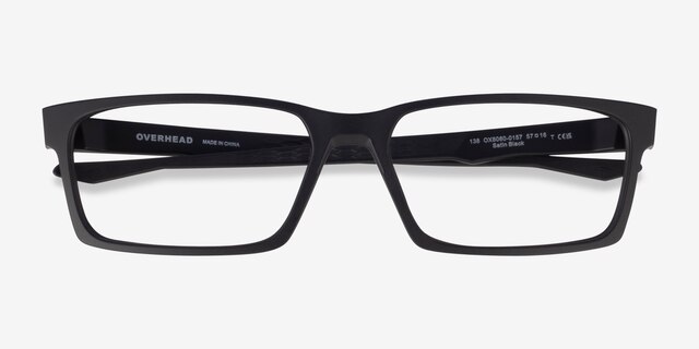 Oakley Overhead Satin Black PlasticEyeglass Frames from EyeBuyDirect, Closed View