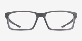 Oakley Overhead Satin Gray Plastique Montures de lunettes de vue d'EyeBuyDirect, Vue de Face