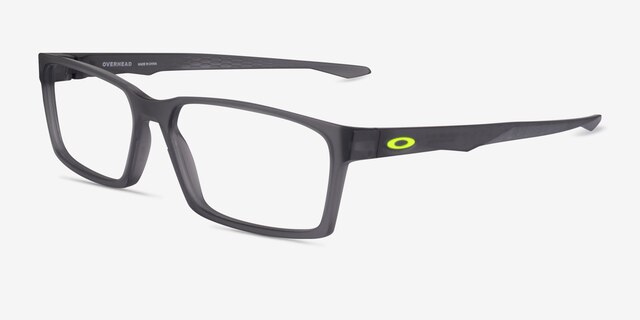 Oakley Overhead Satin Gray PlasticEyeglass Frames from EyeBuyDirect, Angle View