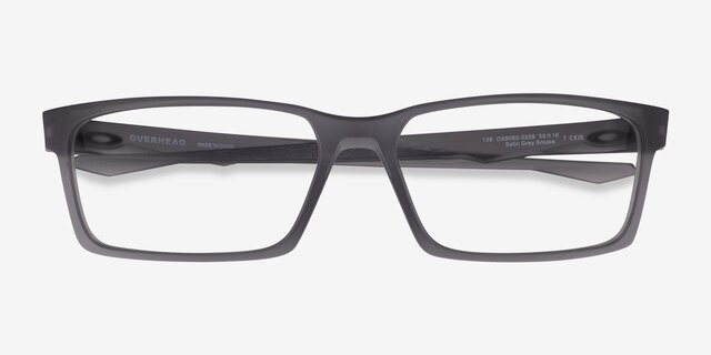 Oakley Overhead Satin Gray PlasticEyeglass Frames from EyeBuyDirect, Closed View