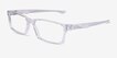 Oakley Overhead Polished Clear PlasticEyeglass Frames from EyeBuyDirect, Angle View