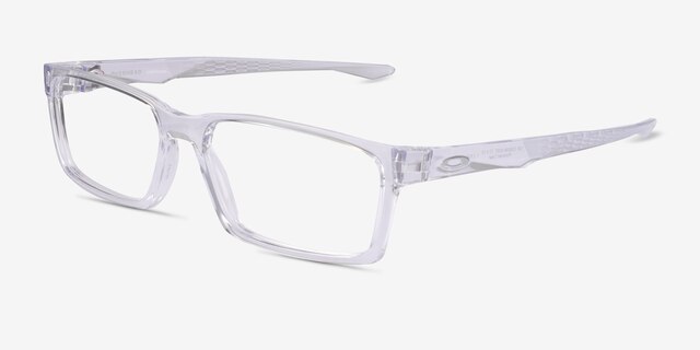 Oakley Overhead Polished Clear PlasticEyeglass Frames from EyeBuyDirect, Angle View