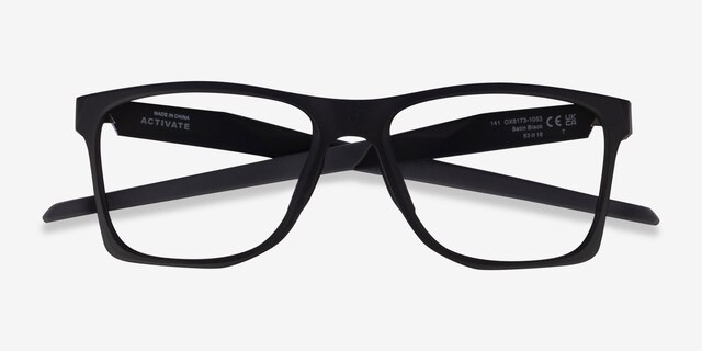 Oakley Activate Satin Black PlasticEyeglass Frames from EyeBuyDirect, Closed View