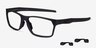 Oakley Hex Jector Silver PlasticEyeglass Frames from EyeBuyDirect, Angle View