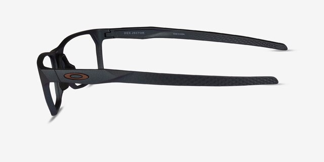 Oakley Hex Jector Silver PlasticEyeglass Frames from EyeBuyDirect, Side View