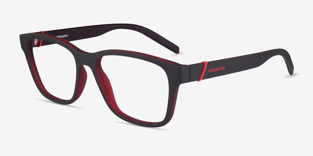 ARNETTE Telmo Matte Gray Red PlasticEyeglass Frames from EyeBuyDirect, Angle View