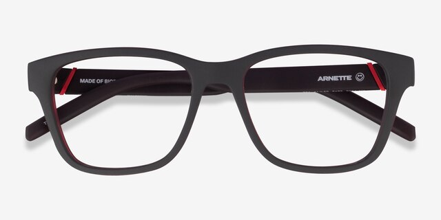 ARNETTE Telmo Matte Gray Red PlasticEyeglass Frames from EyeBuyDirect, Closed View