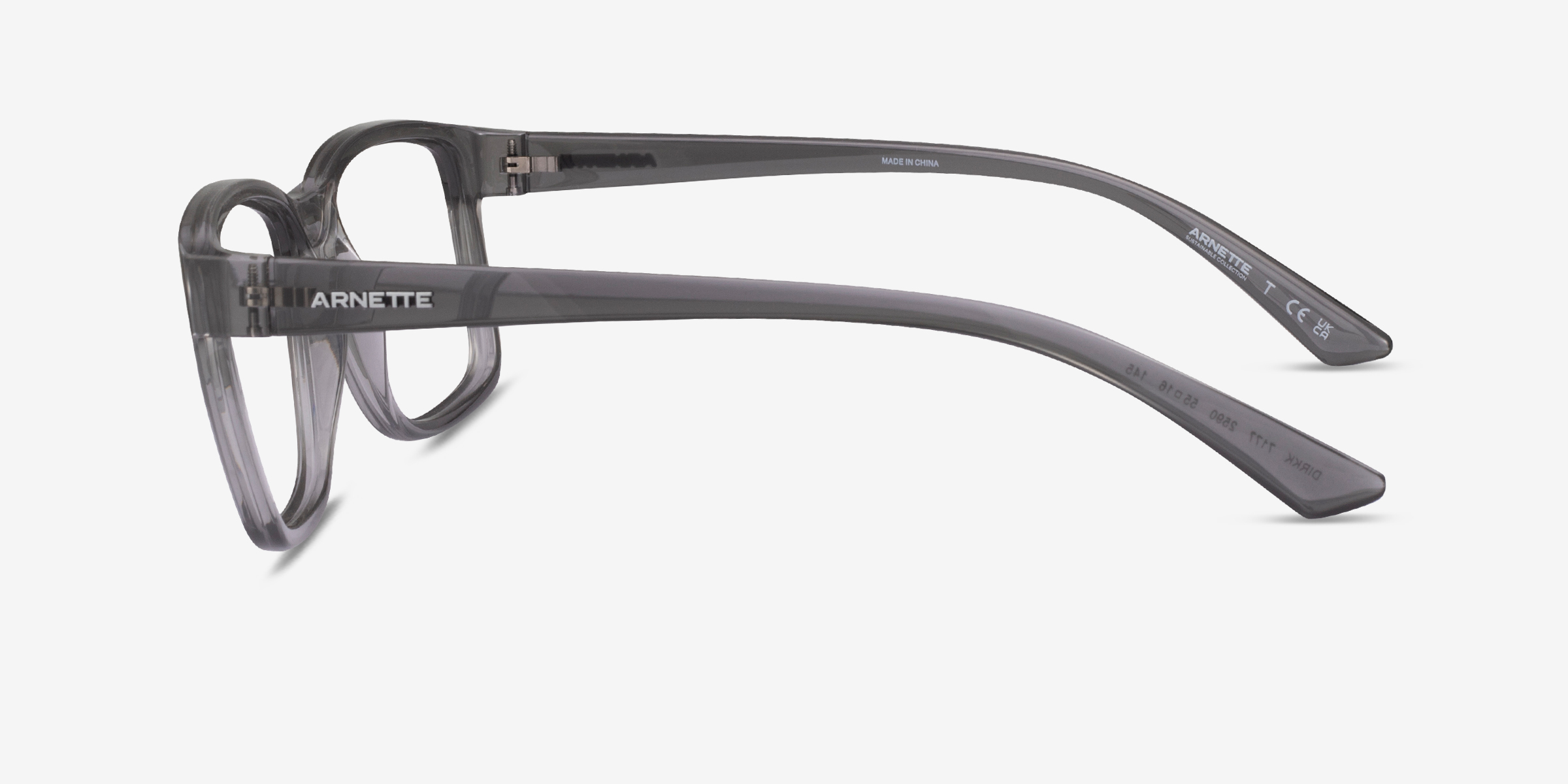 ARNETTE Dirkk - Square Shiny Transparent Gray Frame Eyeglasses ...