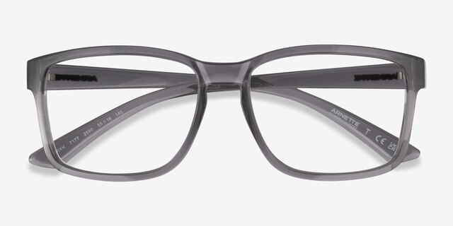 ARNETTE Dirkk Shiny Transparent Gray PlasticEyeglass Frames from EyeBuyDirect, Closed View