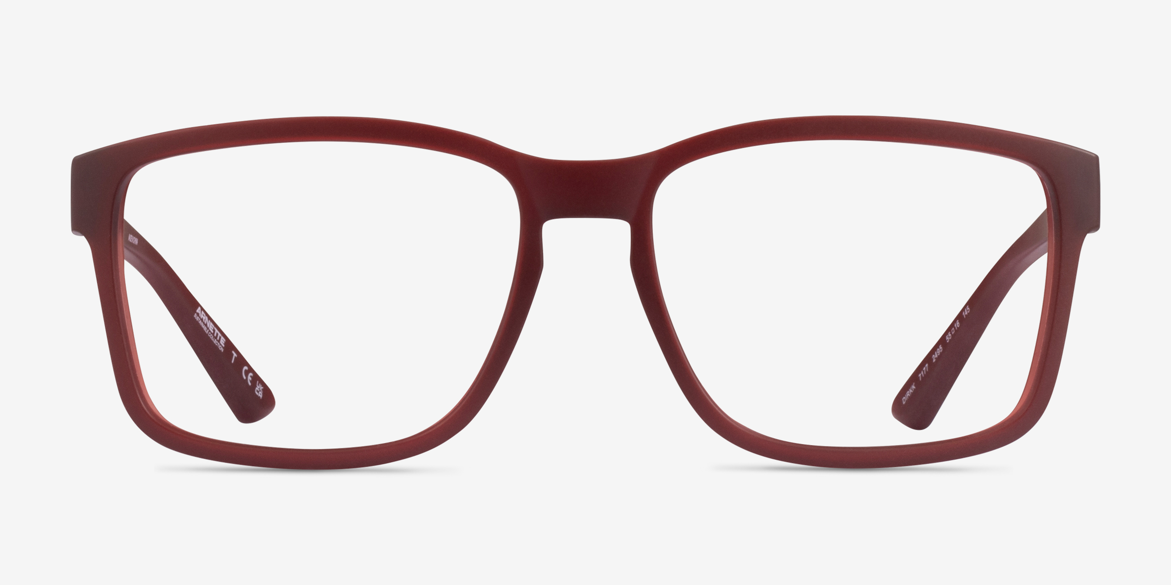 Arnette Dirkk Square Matte Red Frame Glasses For Women Eyebuydirect