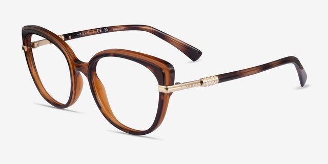 Vogue Eyewear VO5383B Tortoise Light Brown PlasticEyeglass Frames from EyeBuyDirect, Angle View