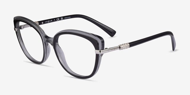 Vogue Eyewear VO5383B Black Gray PlasticEyeglass Frames from EyeBuyDirect, Angle View