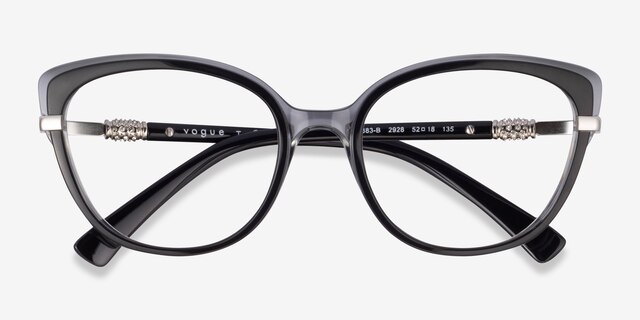 Vogue Eyewear VO5383B Black Gray PlasticEyeglass Frames from EyeBuyDirect, Closed View