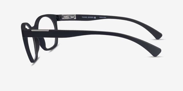 Oakley Tone Down Satin Black PlasticEyeglass Frames from EyeBuyDirect, Side View