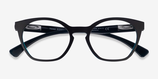 Oakley Tone Down Polished Aurura PlasticEyeglass Frames from EyeBuyDirect, Closed View