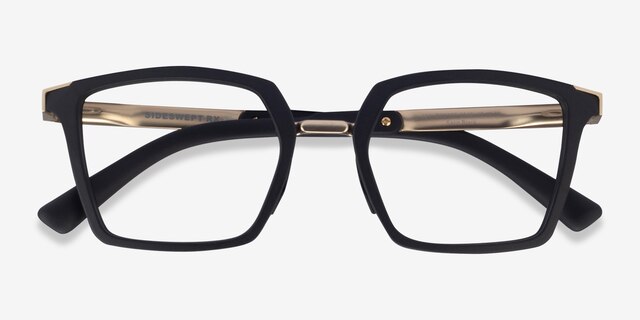 Oakley Sideswept Rx Satin Black PlasticEyeglass Frames from EyeBuyDirect, Closed View