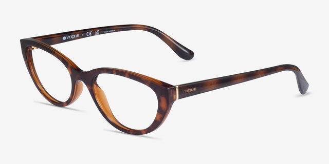 Vogue Eyewear VO5290 Dark Tortoise Light Brown PlasticEyeglass Frames from EyeBuyDirect, Angle View