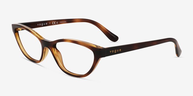 Vogue Eyewear VO5309 Dark Tortoise PlasticEyeglass Frames from EyeBuyDirect, Angle View